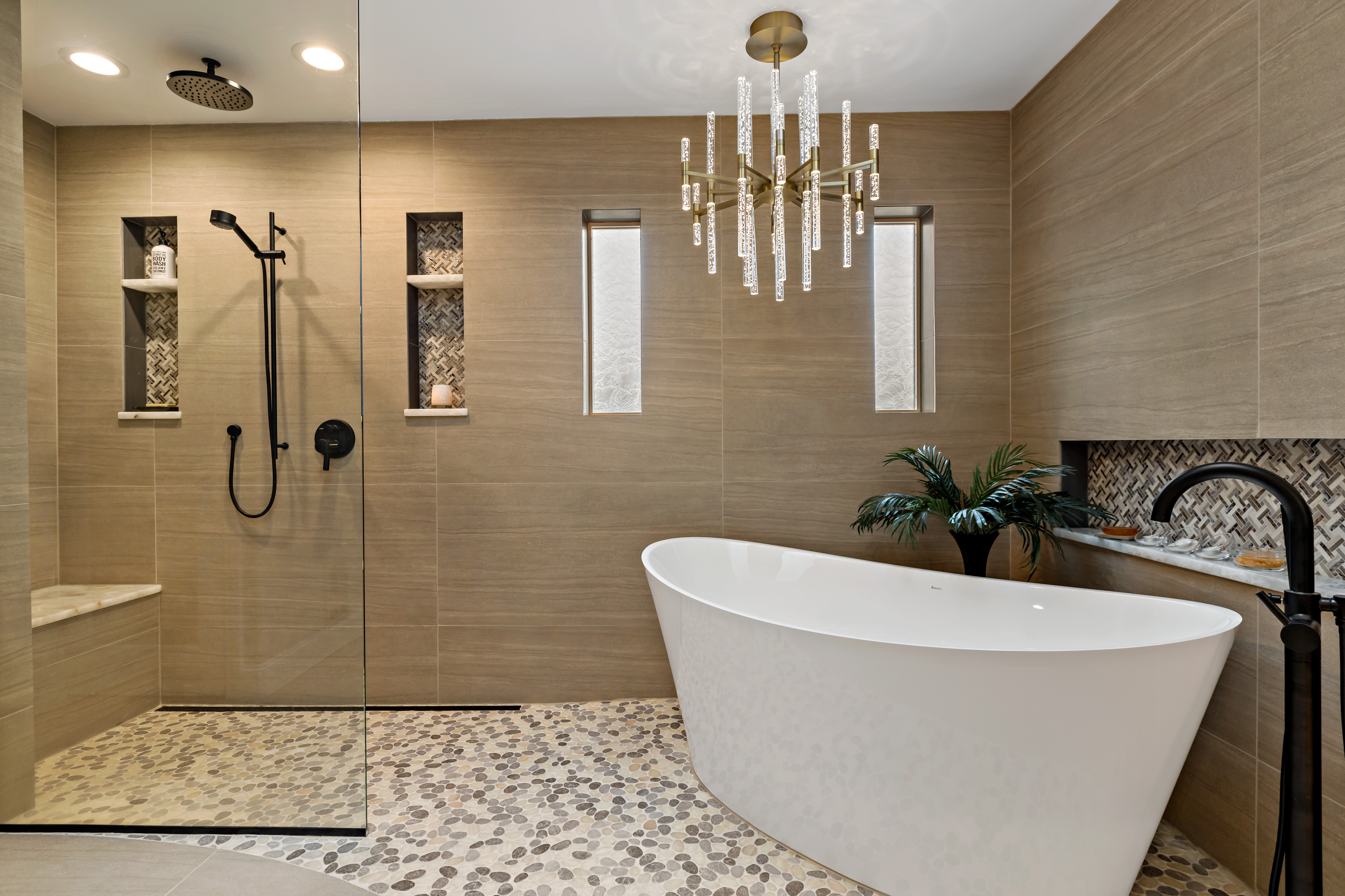 Black Sand Primary Bath — detail view