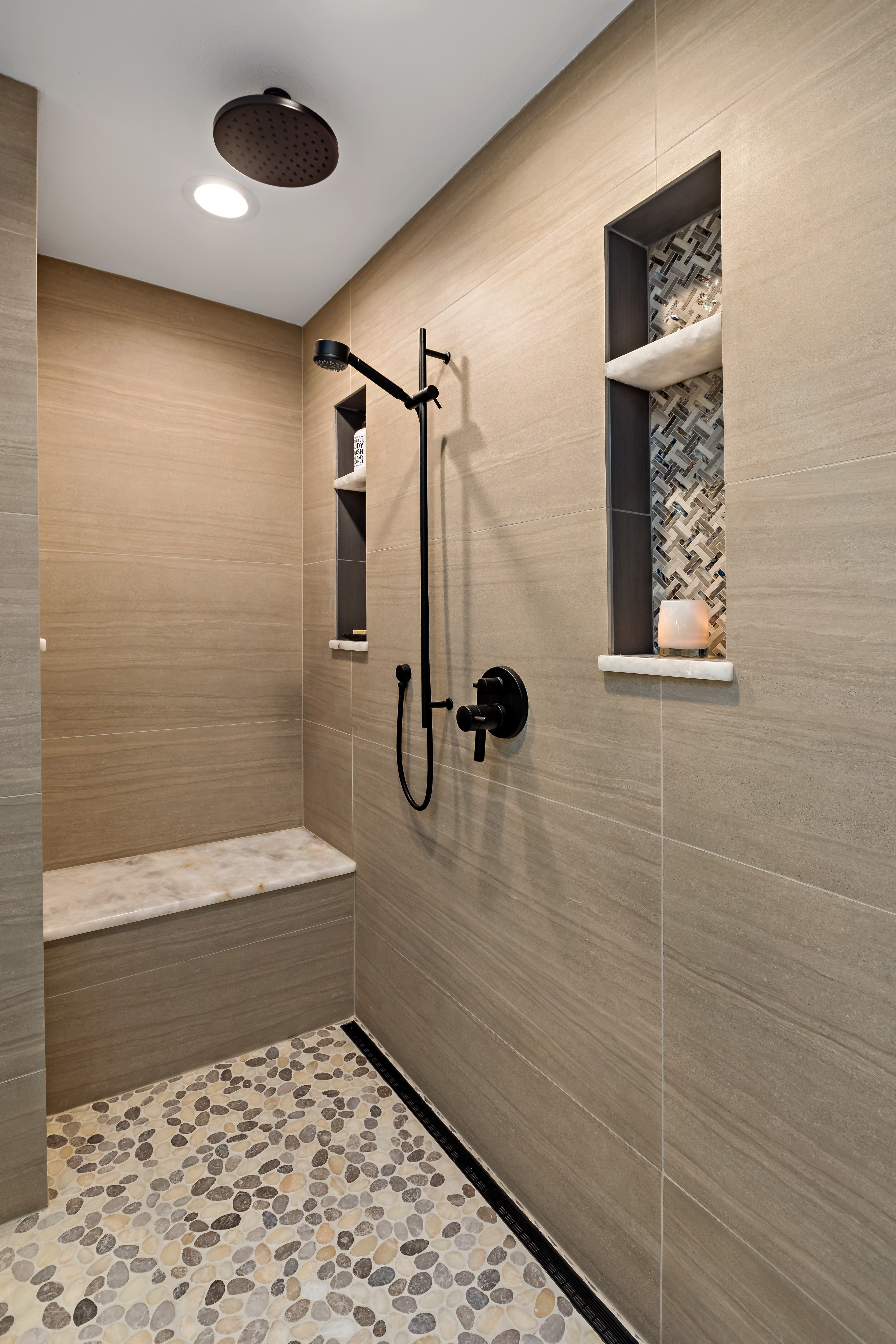 Black Sand Primary Bath — fixtures